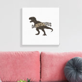 Daddysaurus Dinosaurus Vintage Gravure Shirt Ontwe Canvas Afdruk (Insitu (Woonkamer))