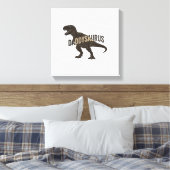 Daddysaurus Dinosaurus Vintage Gravure Shirt Ontwe Canvas Afdruk (Insitu (Slaapkamer))