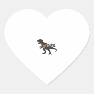 Daddysaurus Dinosaurus Vintage Gravure Shirt Ontwe Hart Sticker