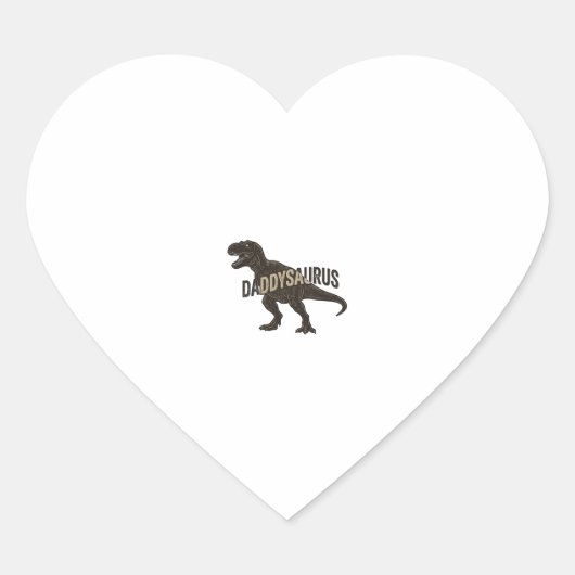 Daddysaurus Dinosaurus Vintage Gravure Shirt Ontwe Hart Sticker (Voorkant)