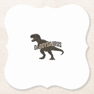 Daddysaurus Dinosaurus Vintage Gravure Shirt Ontwe Kartonnen Onderzetters
