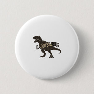 Daddysaurus Dinosaurus Vintage Gravure Shirt Ontwe Ronde Button 5,7 Cm
