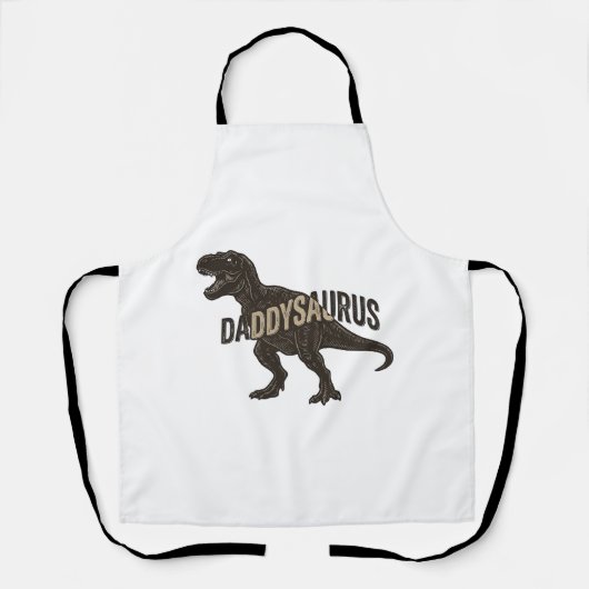 Daddysaurus Dinosaurus Vintage Gravure Shirt Ontwe Schort (Voorkant)