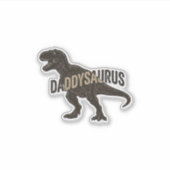 Daddysaurus Dinosaurus Vintage Gravure Shirt Ontwe Sticker (Voorkant)