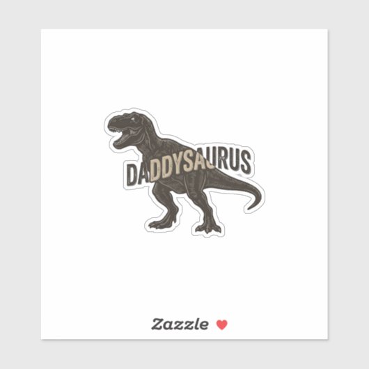 Daddysaurus Dinosaurus Vintage Gravure Shirt Ontwe Sticker (Vel)
