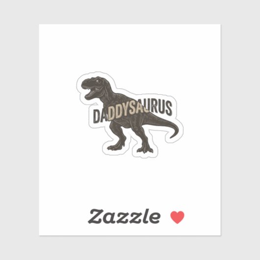Daddysaurus Dinosaurus Vintage Gravure Shirt Ontwe Sticker (Vel)