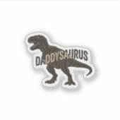 Daddysaurus Dinosaurus Vintage Gravure Shirt Ontwe Sticker (Voorkant)