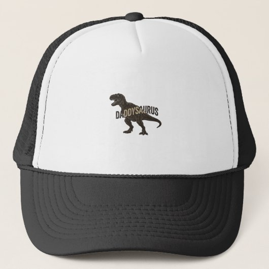 Daddysaurus Dinosaurus Vintage Gravure Shirt Ontwe Trucker Pet (Voorkant)