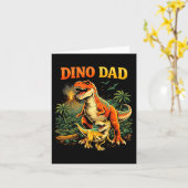 Daddysaurus dinosaurusontwerp voor Vaderdag grappi Kaart (Gele Bloem)