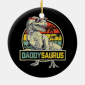 Daddysaurus Funny T Rex Dinosaur Pap  Keramisch Ornament (Achterkant)