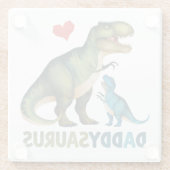 Daddysaurus Glazen Onderzetter (Achterkant)