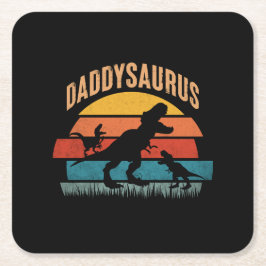 Daddysaurus - Grappige dinosaurus papa cadeau Kartonnen Onderzetters