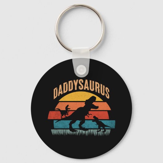 Daddysaurus - Grappige dinosaurus papa cadeau Sleutelhanger (Voorkant)