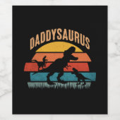 Daddysaurus - Grappige dinosaurus papa cadeau Wijn Etiket (Enkel label)