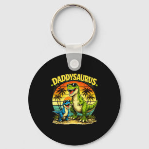 Daddysaurus grappige dinosaurus vader retro zonson sleutelhanger