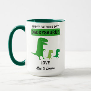 Daddysaurus mok, gepersonaliseerde Vaderdag mok