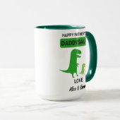 Daddysaurus mok, gepersonaliseerde Vaderdag mok (Voorkant rechts)