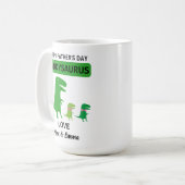 Daddysaurus mok, gepersonaliseerde Vaderdag mok (Voorkant links)