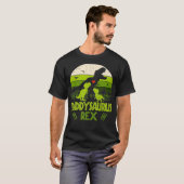 Daddysaurus Re 2 Kinder Sunset Tshirt voor vaders (Voorkant volledig)
