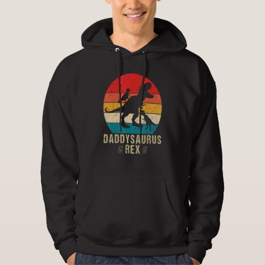Daddysaurus Rex 2 Kids Sunset For Fathers Day Hoodie (Voorkant)
