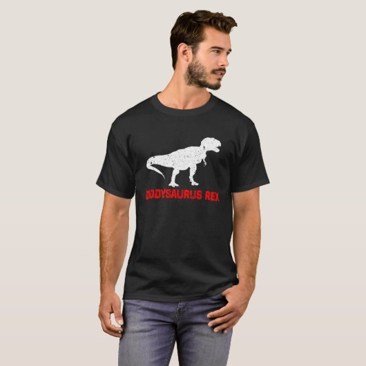 Daddysaurus Rex 2 Kids Sunset Funny For Father's D T-shirt (Voorkant volledig)