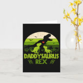 Daddysaurus Rex 2 Kids Zonsondergang Dinosaurus Vo Kaart (Gele Bloem)