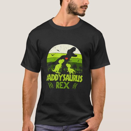 Daddysaurus rex 2 Kinder zonneschijn voor vaders T-shirt (Voorkant)