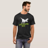 Daddysaurus Rex 2 Kinder zonsondergang voor vaders T-shirt (Voorkant volledig)