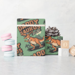 Daddysaurus Rex: De koele prehistorische legende Cadeaupapier