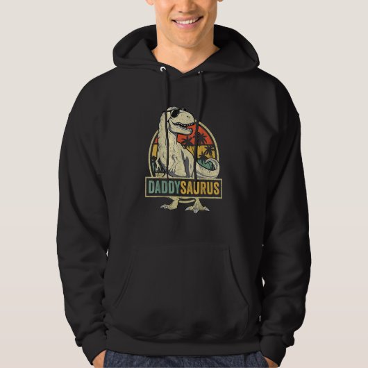 Daddysaurus Rex Dinosaur Dad Saurus Family Match Hoodie (Voorkant)