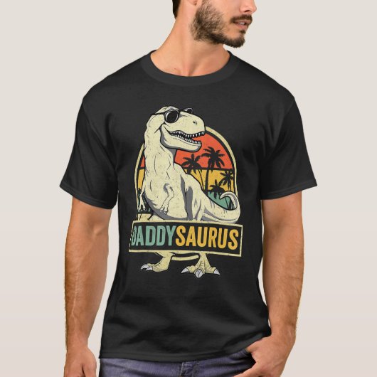Daddysaurus Rex Dinosaur Dad Saurus Family Match T-shirt (Voorkant)