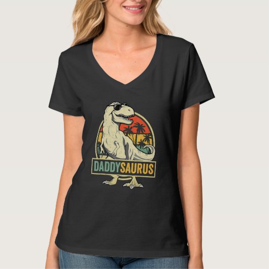 Daddysaurus Rex Dinosaur Dad Saurus Family Match T-shirt (Voorkant)