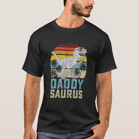 Daddysaurus Rex Dinosaur Dad Saurus Family Match T-shirt (Voorkant)