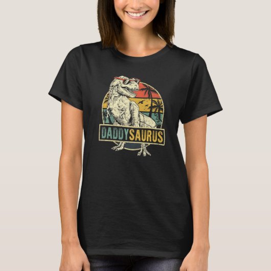 Daddysaurus Rex Dinosaur Dad Saurus Family Match T-shirt (Voorkant)