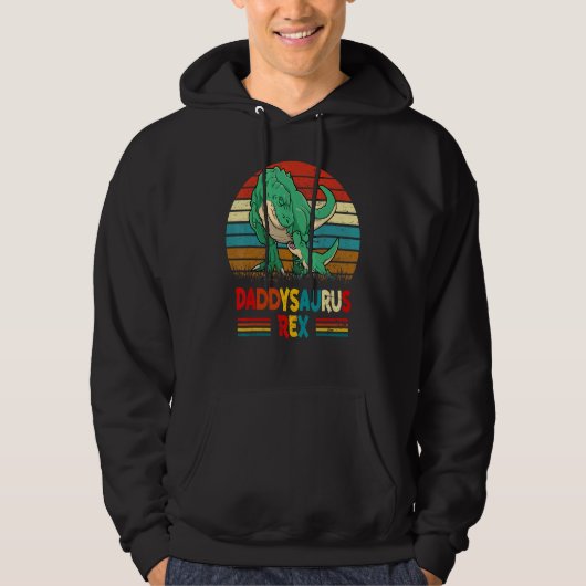 Daddysaurus  Rex Dinosaur Dad saurus Family Matchi Hoodie (Voorkant)