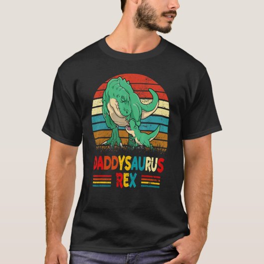 Daddysaurus  Rex Dinosaur Dad saurus Family Matchi T-shirt (Voorkant)