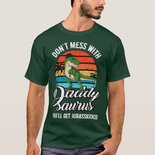 Daddysaurus Rex Dinosaur Dad T-Rex Fathers Day T-shirt (Voorkant)