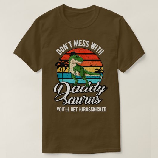 Daddysaurus Rex Dinosaur papa Rex Fathers Day Din T-shirt (Design voorkant)