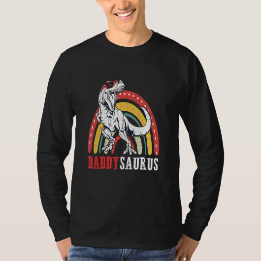 Daddysaurus Rex Rainbow Dad Saurus Father Day T-shirt (Voorkant)