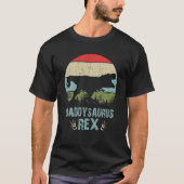 Daddysaurus Rex Trex Sunset Dinosaur Vaderdag T-shirt (Voorkant)