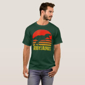 Daddysaurus Shirt Retro Sunset Dinosaur (Voorkant volledig)