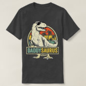 Daddysaurus T Rex Dad Dinosaur Vaderdag Gift T-shirt (Design voorkant)