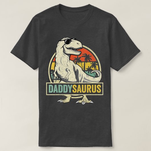 Daddysaurus T Rex Dad Dinosaur Vaderdag Gift T-shirt (Design voorkant)