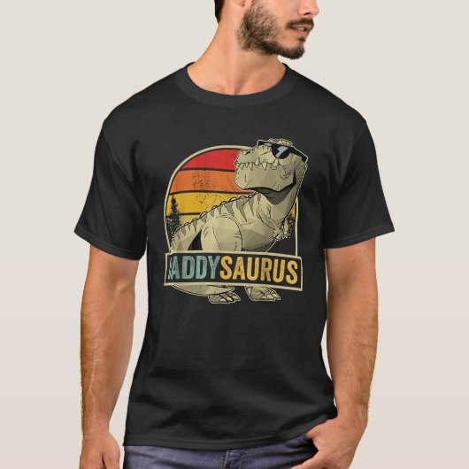 Daddysaurus T Rex Daddy Saurus Verjaardag Fa T-shirt (Voorkant)