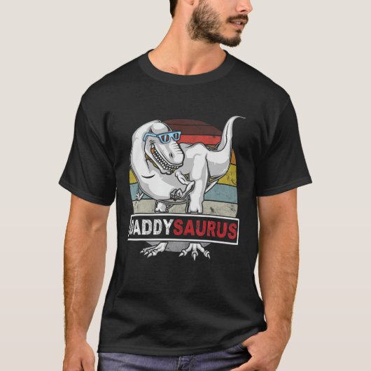 DADDYSAURUS T Rex Dinosaur Dad Saurus Birthday V T-shirt (Voorkant)
