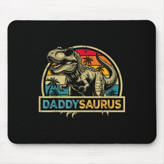 Daddysaurus T Rex Dinosaur Dad Saurus Family Mat Muismat (Voorkant)
