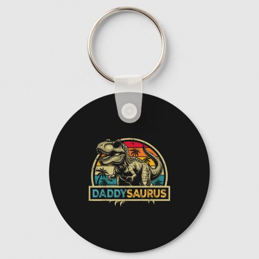 Daddysaurus T Rex Dinosaur Dad Saurus Family Mat Sleutelhanger (Voorkant)