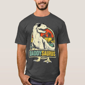 Daddysaurus T Rex Dinosaur Dad Saurus Family Mat T-shirt