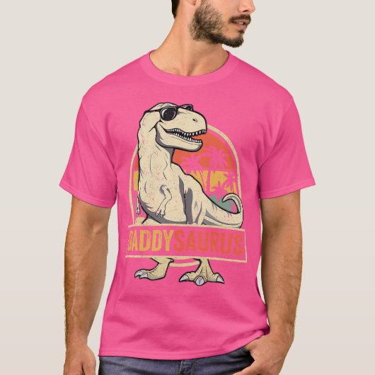 Daddysaurus T Rex Dinosaur Dad Saurus Family Mat T-shirt (Voorkant)