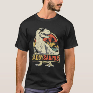 Daddysaurus T Rex Dinosaur Dad Saurus Family Mat T-shirt